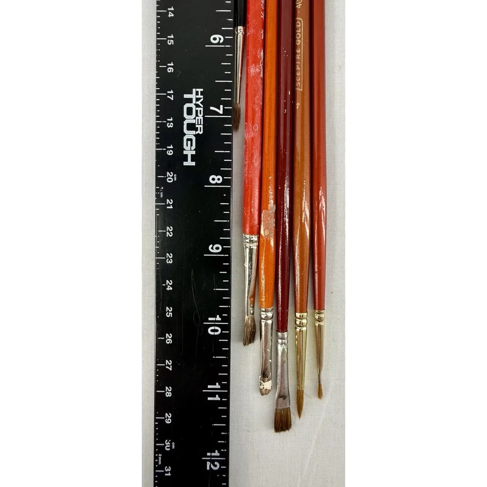 Winsor Newton Sceptre Gold Red Sable Grumbacher Brush Lot 6 Artist